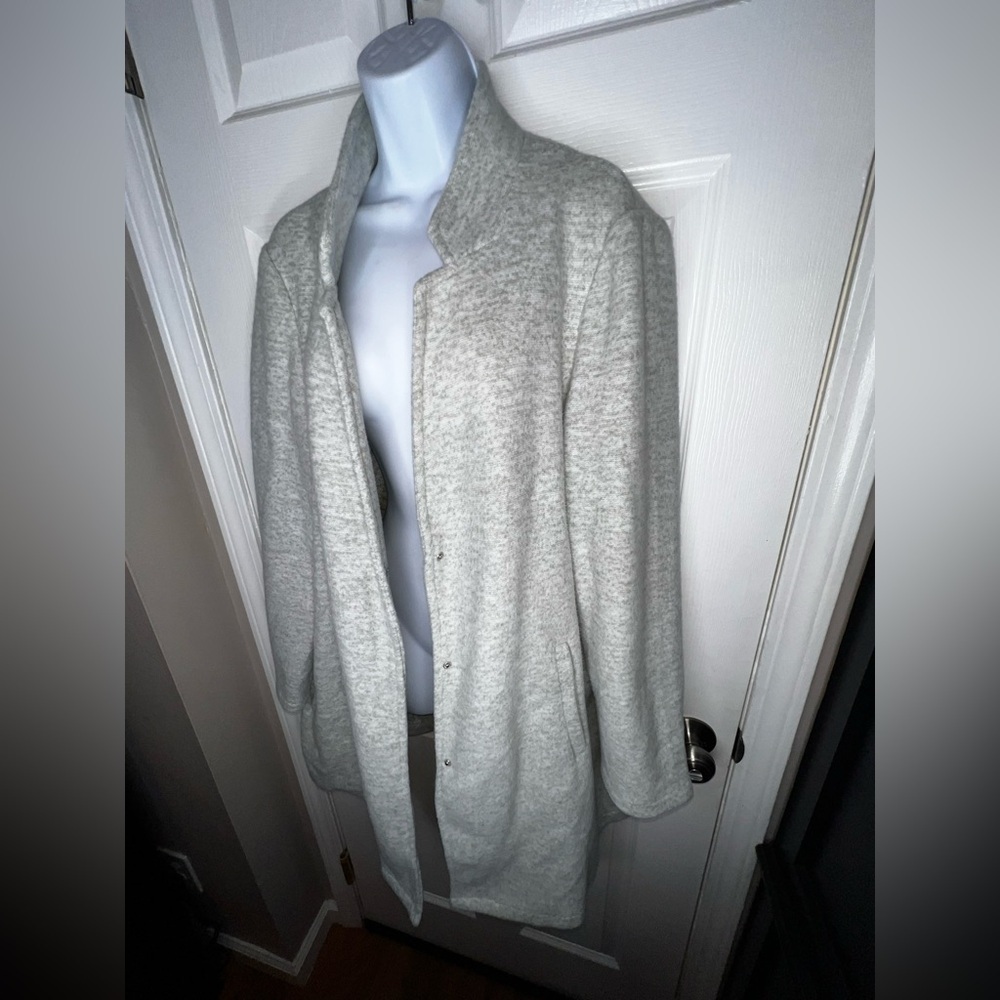 Vero Moda Women’s US 18 Katrine Brushed Fleece Long Coat Jacket Gray UK 22 XL - Picture 5 of 16